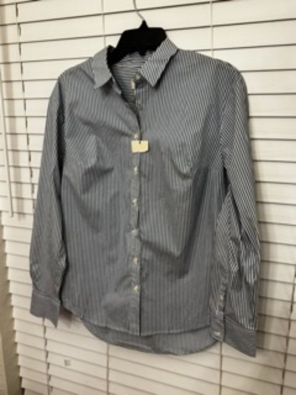 A New Day Womens Striped Button Down Shirt M Preppy 90s Minimalist Euro Summer